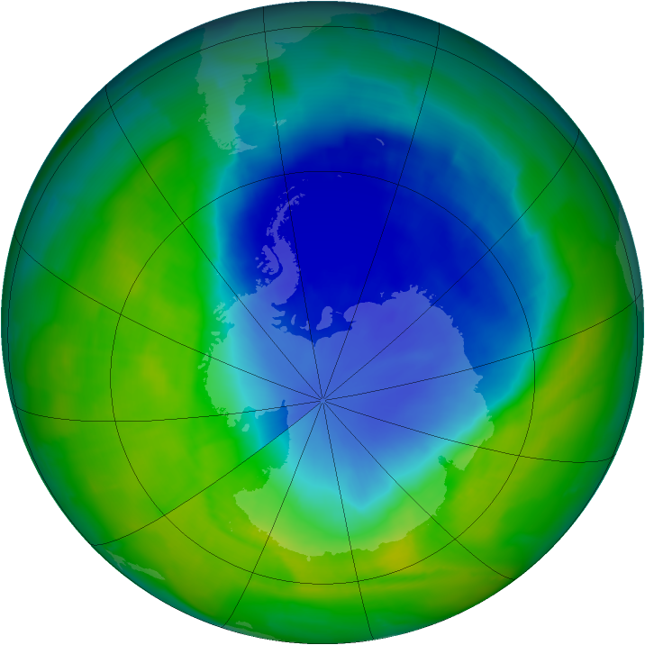 Antarctic ozone map for 23 November 2011